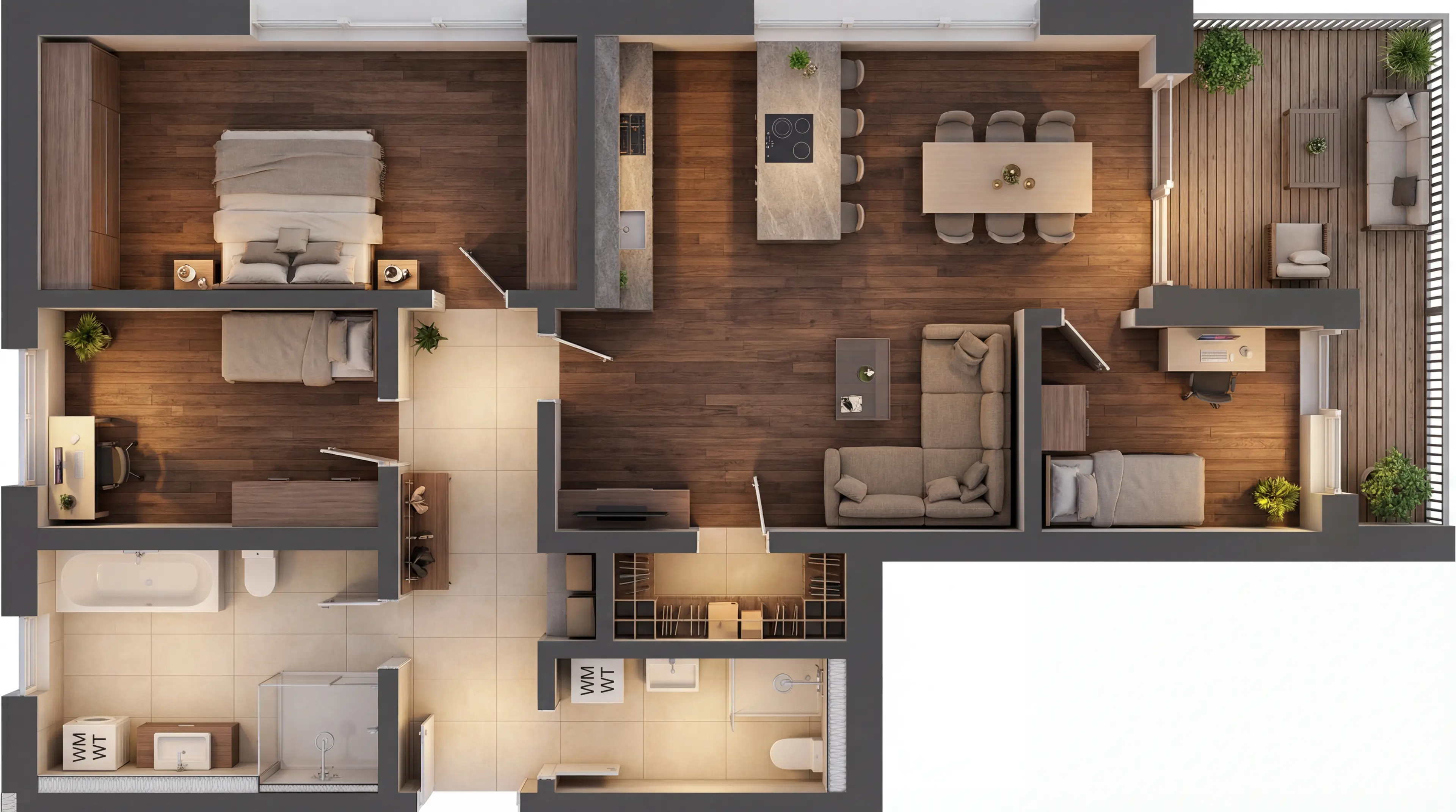 Wohnung 3 — 3D-Grundriss