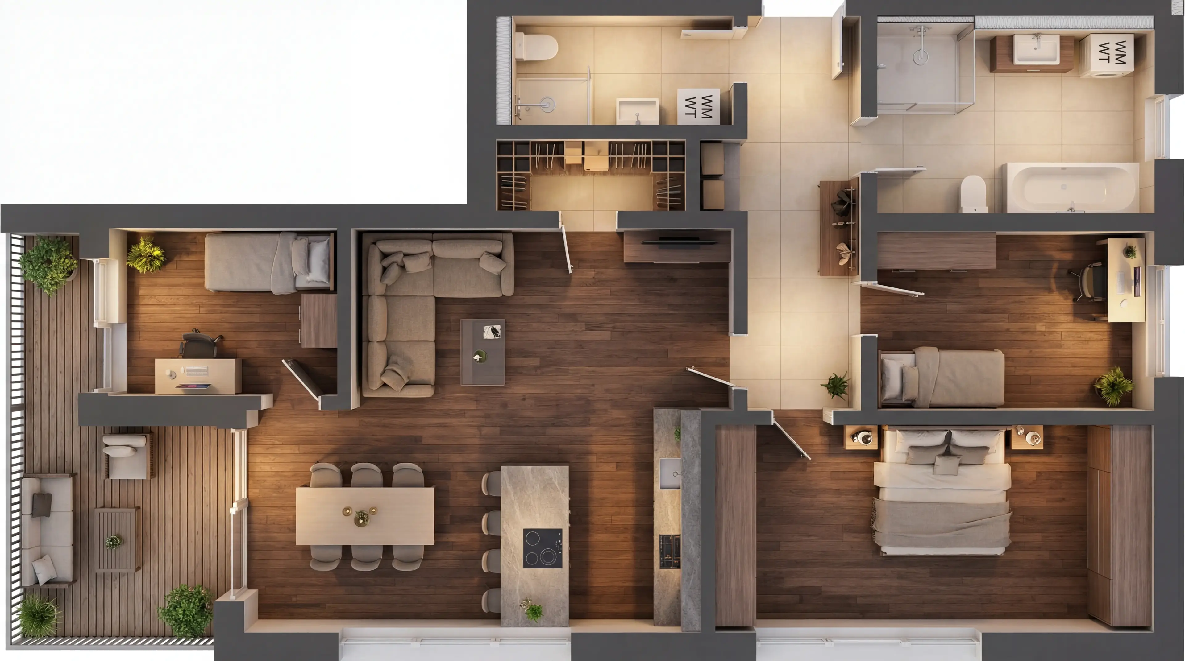 Wohnung 4 — 3D-Grundriss