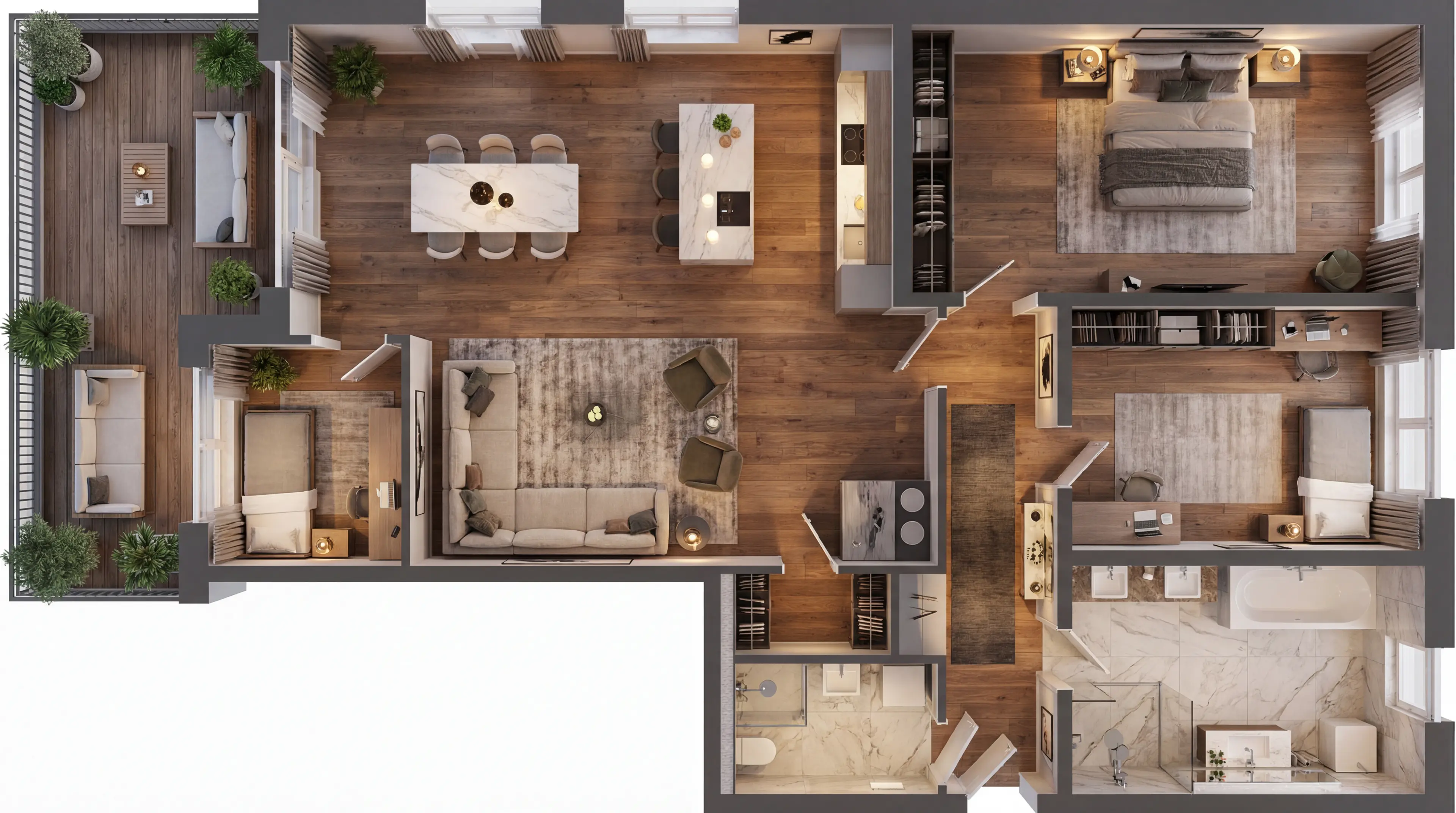 Wohnung 6 — 3D-Grundriss