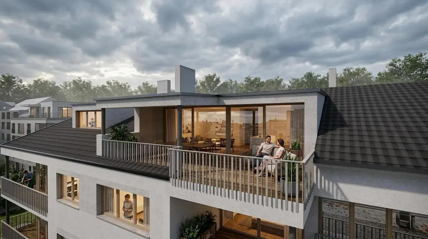 Penthouse — Dachterrasse mit Alpen- & Stadtblick
