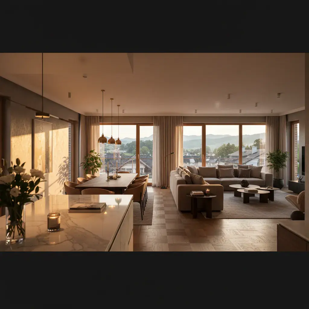 Penthouse — Blick von der Küche